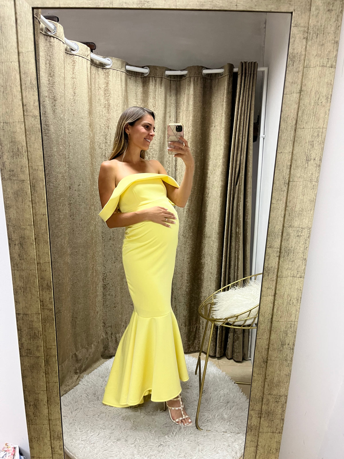 Vestido de maternidad Renata, amarillo CH, G, XG