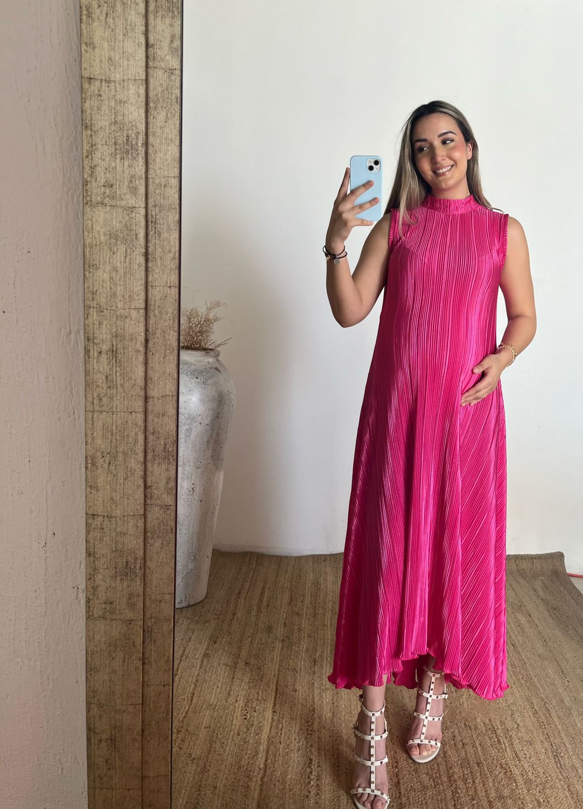 Vestido de maternidad Sonia, rosa Barbie CH,M