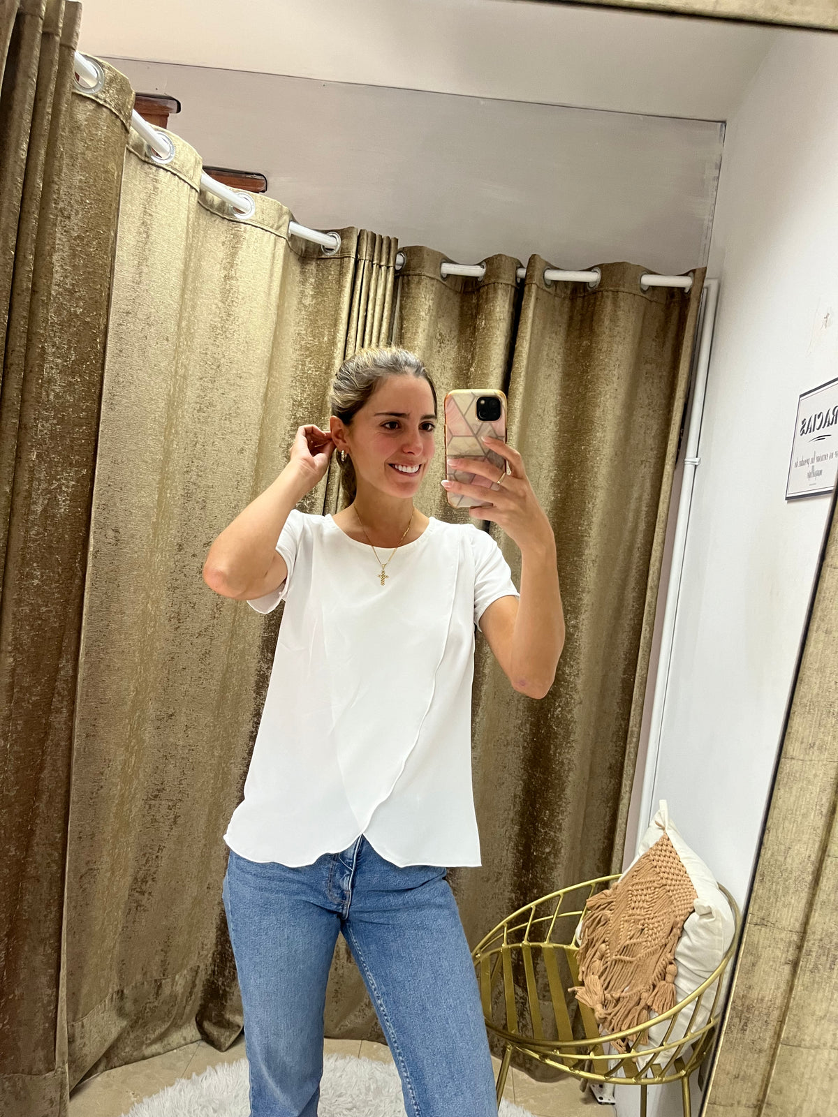 Nursing blouse, Diana short sleeves White