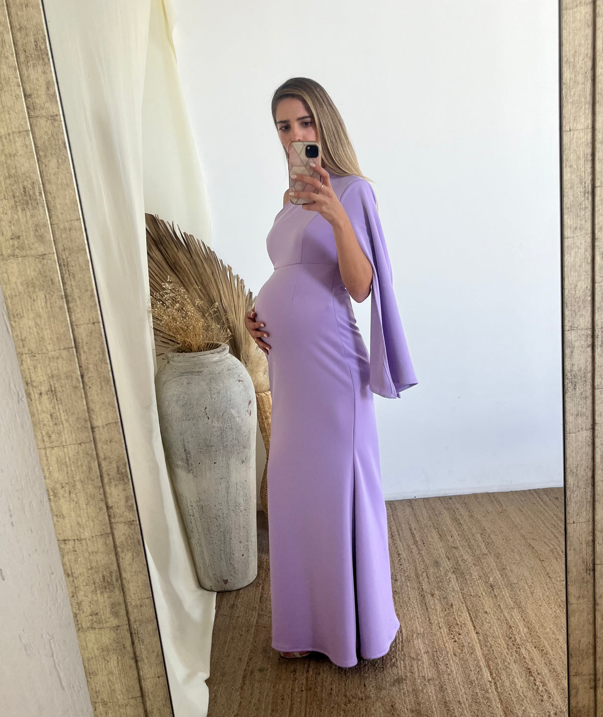 Vestido de maternidad Carola, lila largo neopreno M