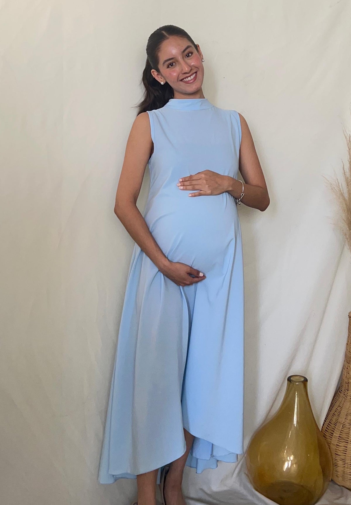Vestido de maternidad Sonia, azul claro Madrid