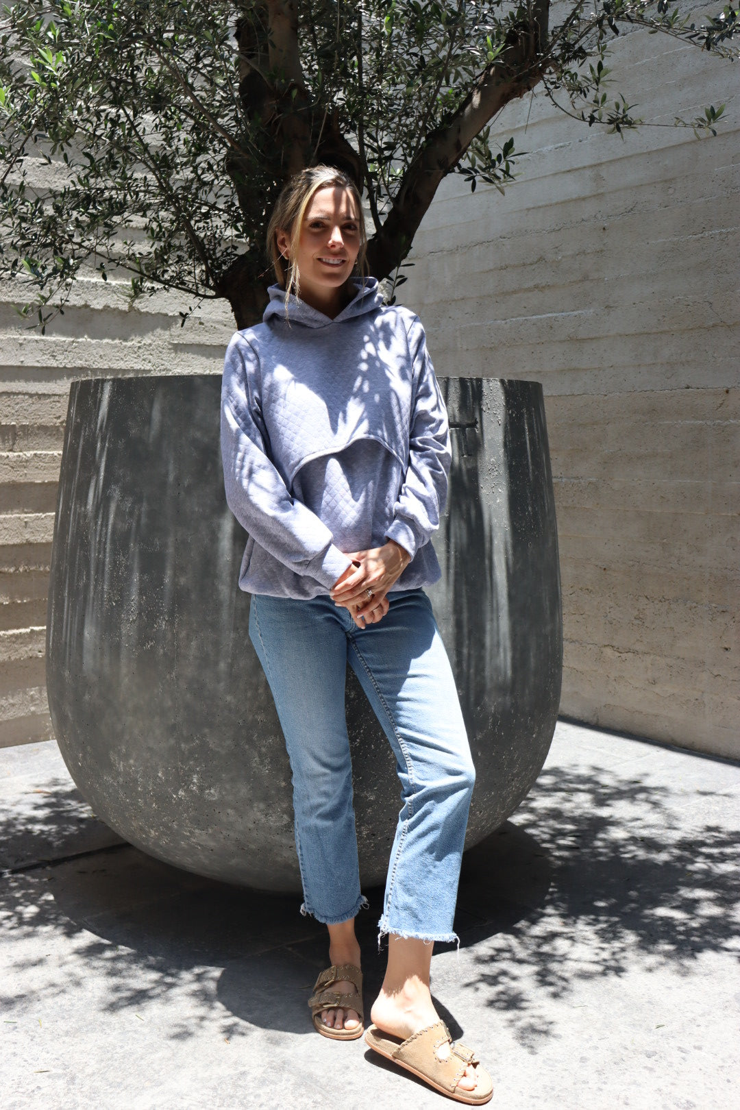 Sudadera de lactancia, Gloria rombos gris