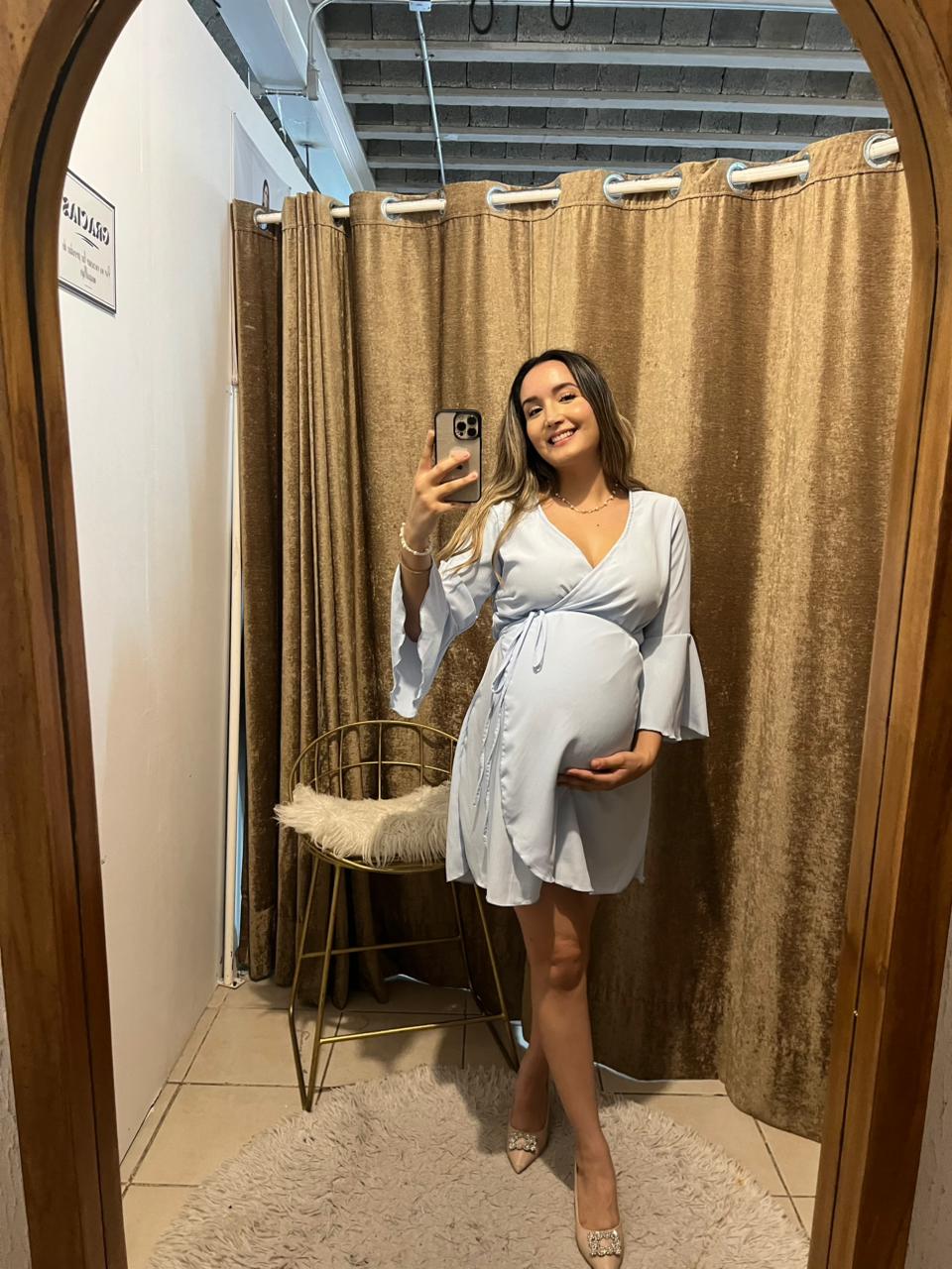 Maternity dress Natalia lemon green