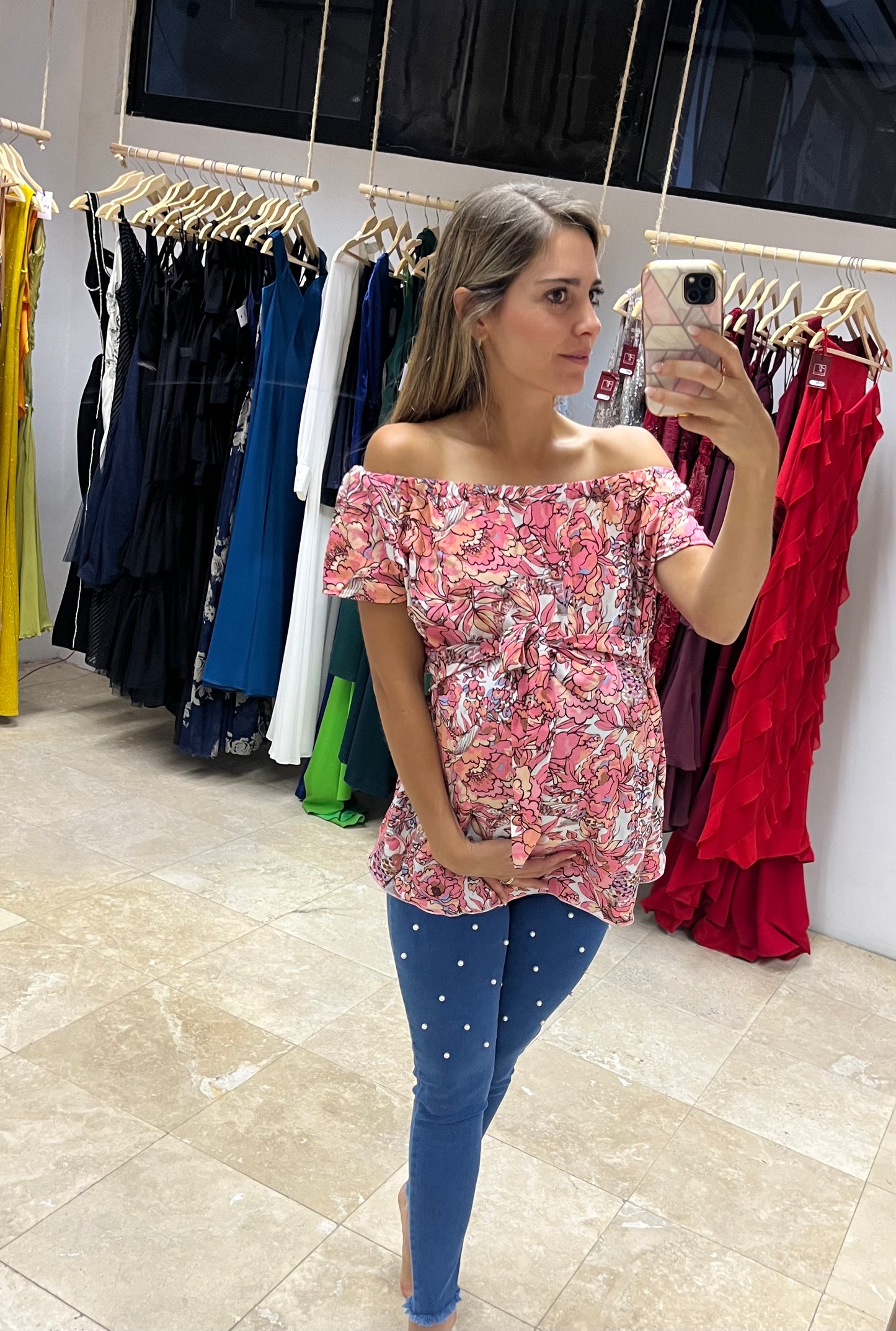 Maternity blouse, Emma leaves wind