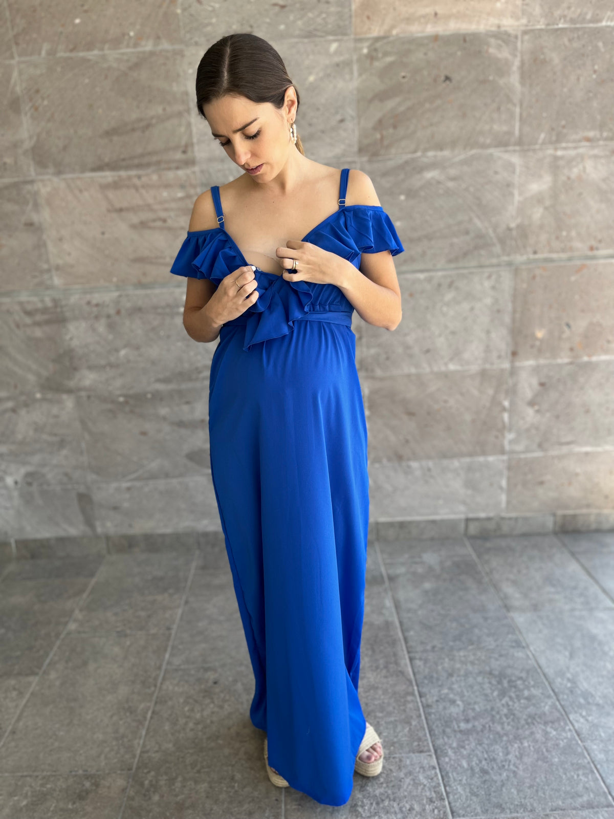 Dayana royal blue maternity and nursing dress
