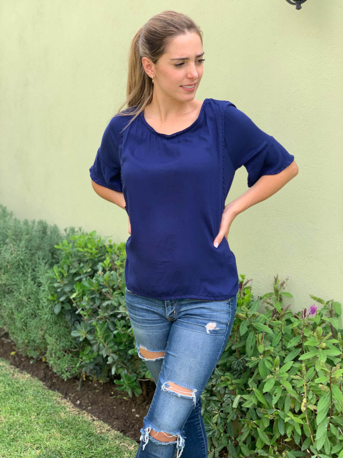 Nursing blouse, Georgina Navy blue