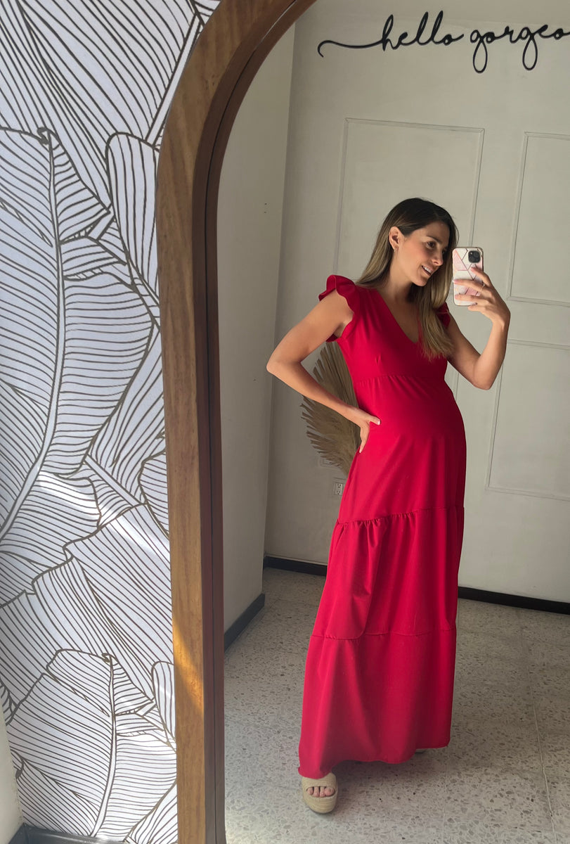 Vestido de maternidad Andrea/Dalia rojo – Hello Mom