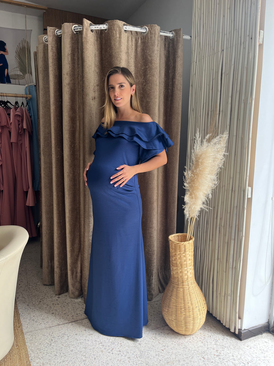 Vestido de maternidad, Alejandra azul marino – Hello Mom