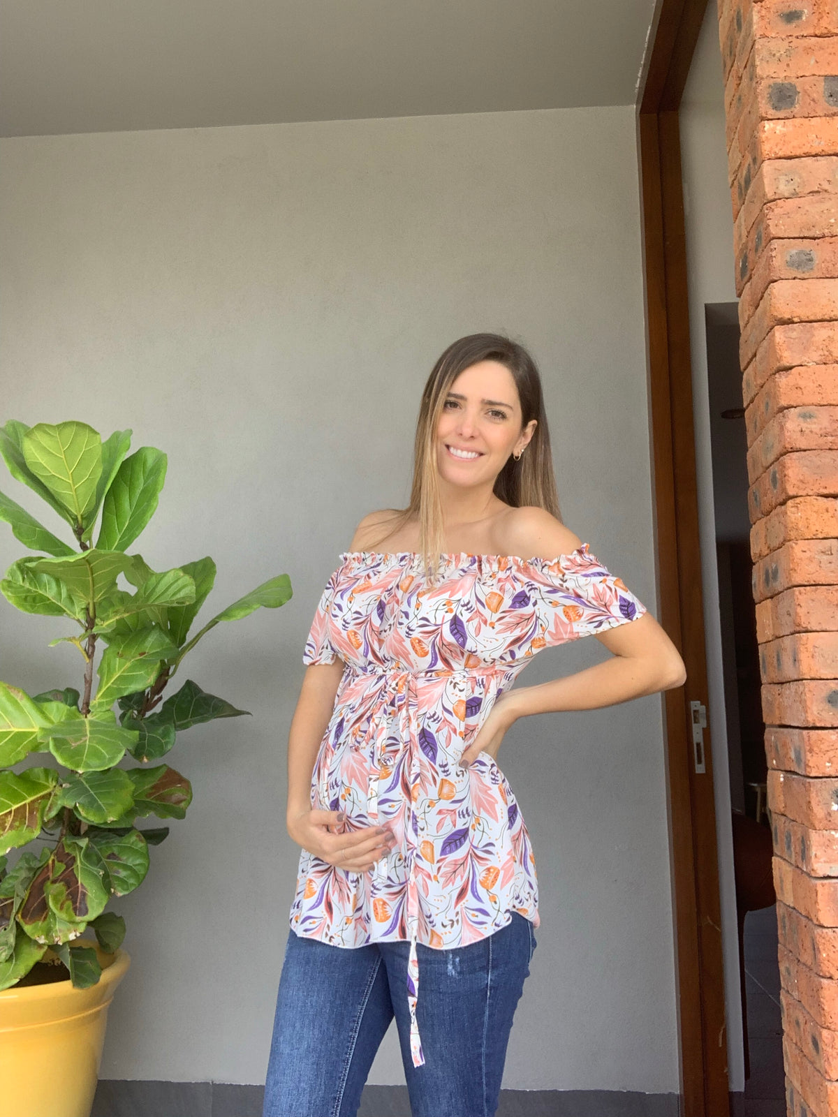Maternity blouse, Emma leaves wind