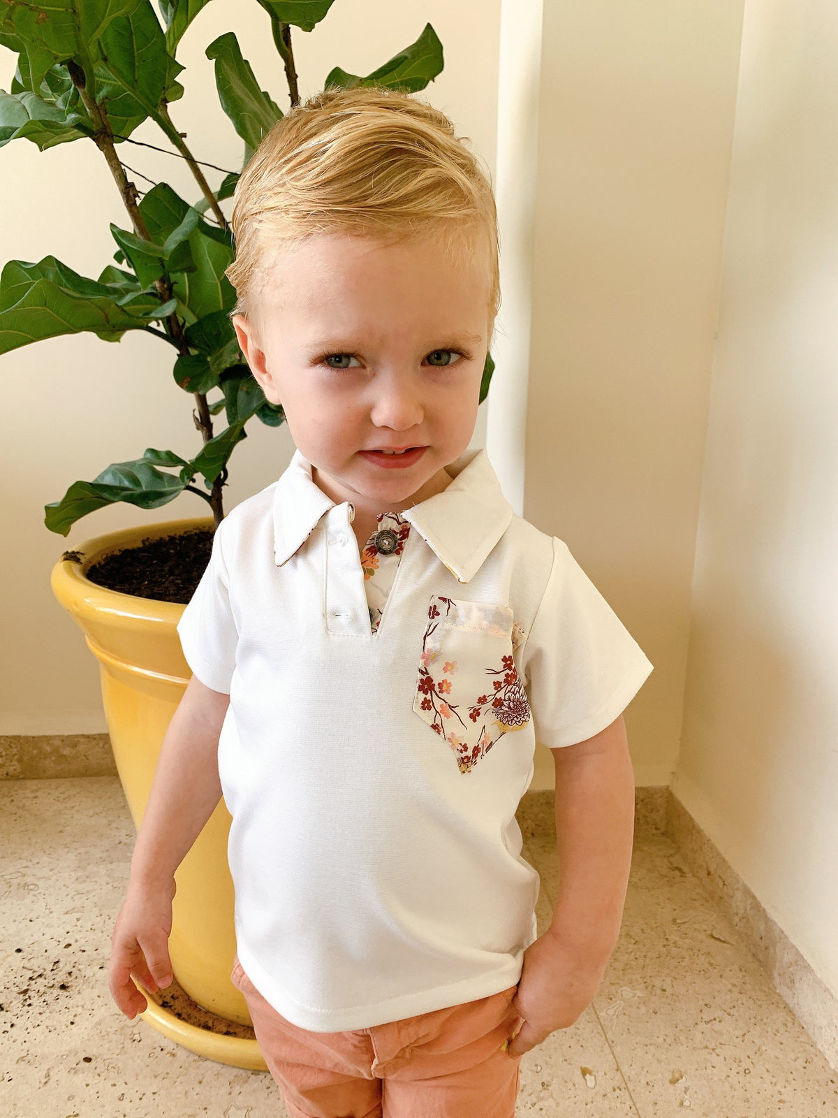 Matching white flowers