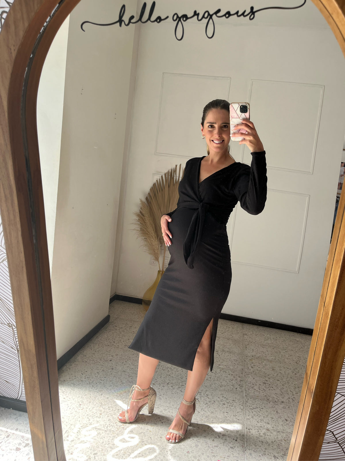 Maternity and nursing dress, Aitana black