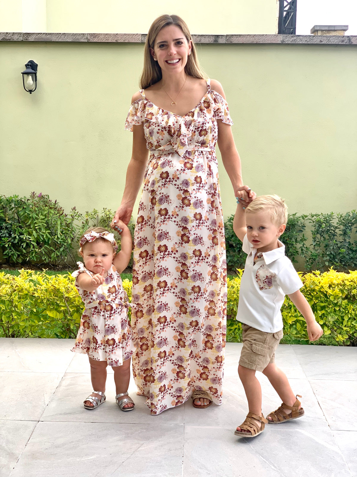 Maternity dress, Dayana white flowers