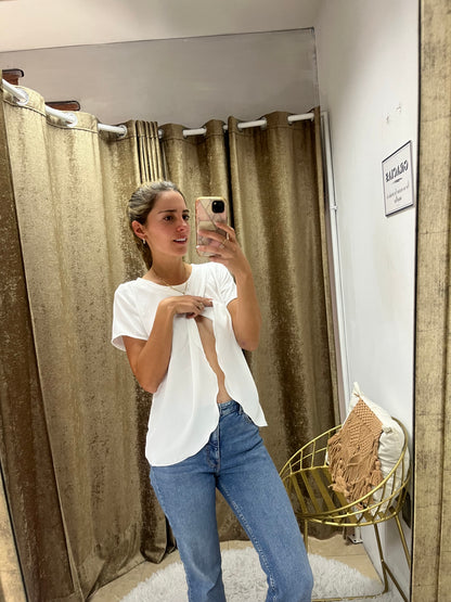 Nursing blouse, Diana short sleeves White