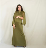 Vestido de maternidad Carola 2 mangas, verde olivo