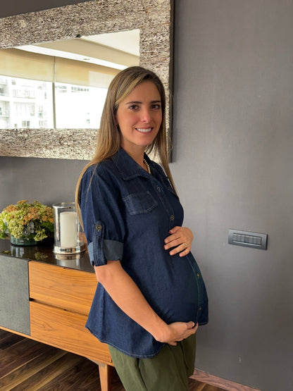 Blusa de maternidad, mezclilla Unitalla
