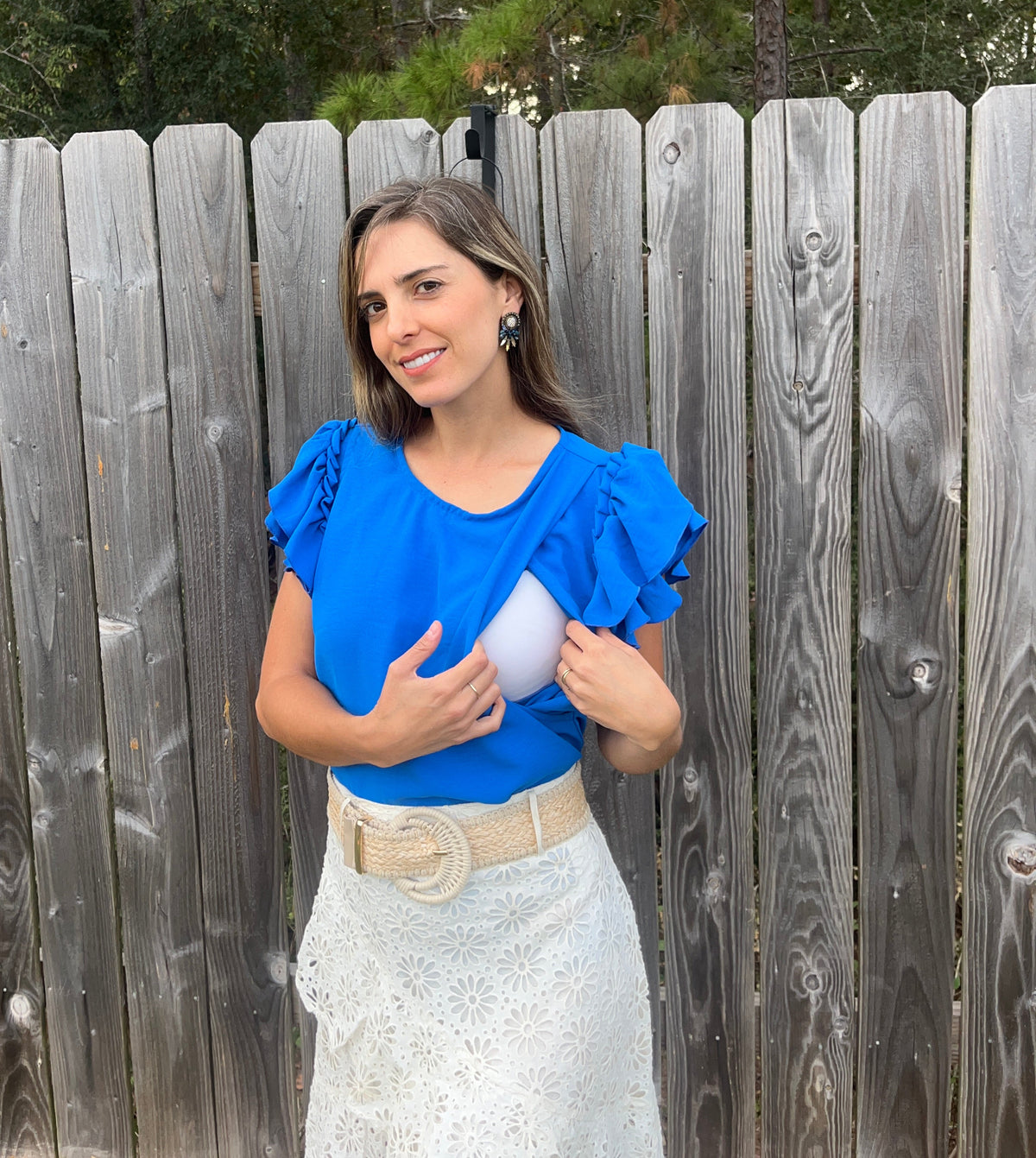 Blusa de lactancia, Adri azul cey vivo