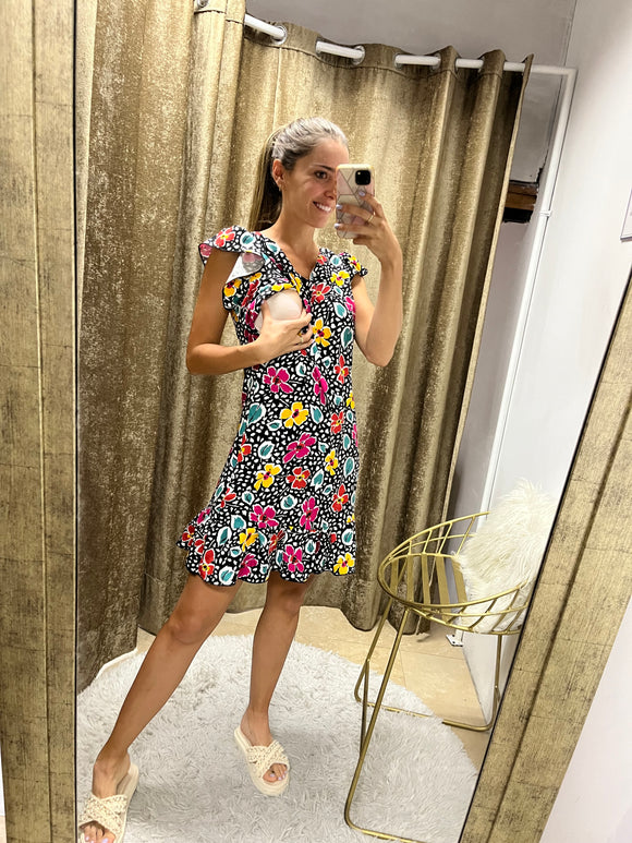 Nursing dress, Isabella colorful flowers