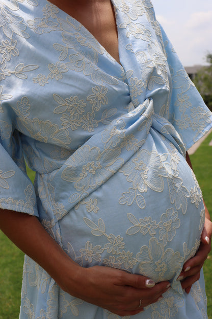 Vestido de maternidad Alicia azul encaje