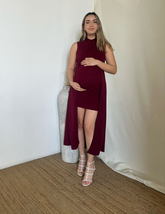 Vestido Elena de maternidad vino