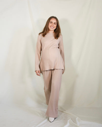 Conjunto de maternidad Cinthya, beige caliente CH, M y XG