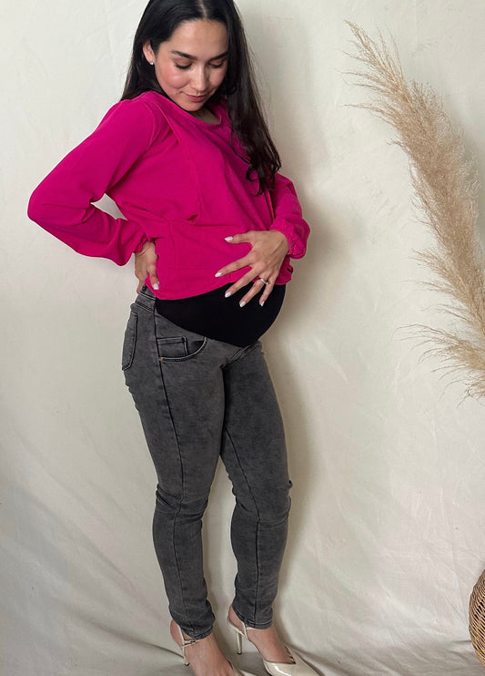 Pantalón mezclilla de maternidad Oxford