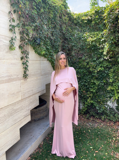 Vestido de maternidad Aline, rosa polvo licra