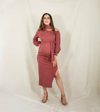 Vestido de maternidad paola, rosa quemado CH y M