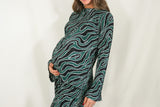 Conjunto de maternidad Mayte, verde corrugado