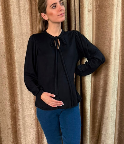 Blusa negra maternidad caliente