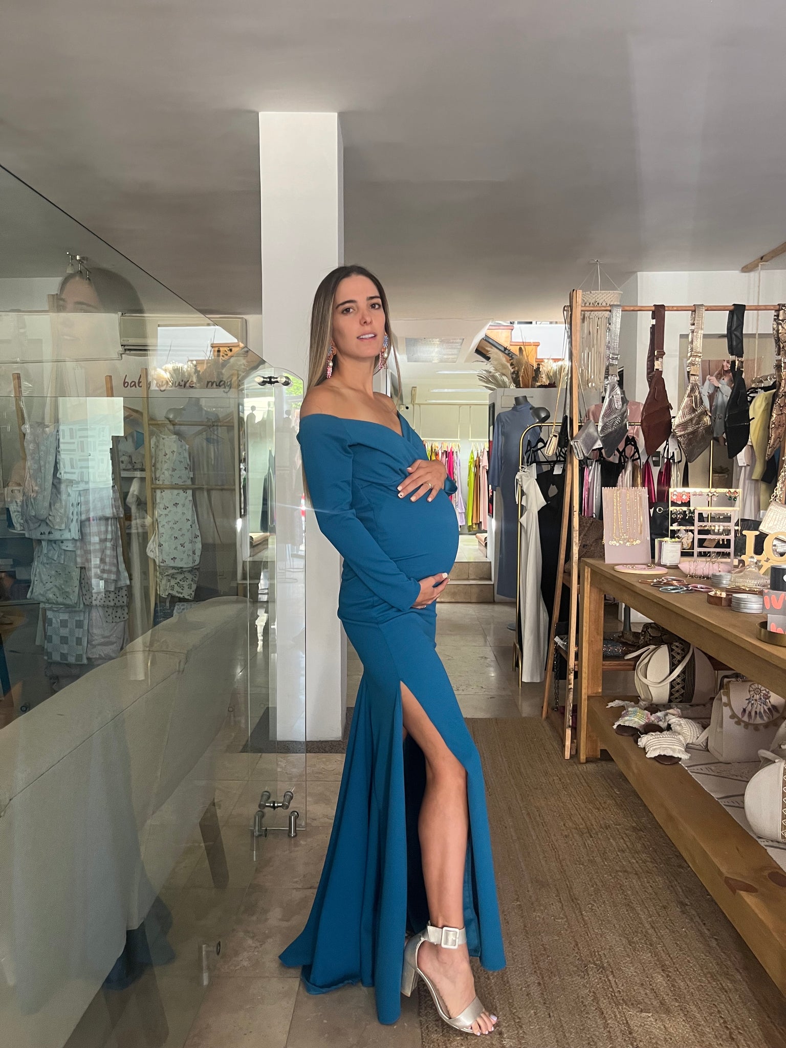 Vestido de maternidad discount azul