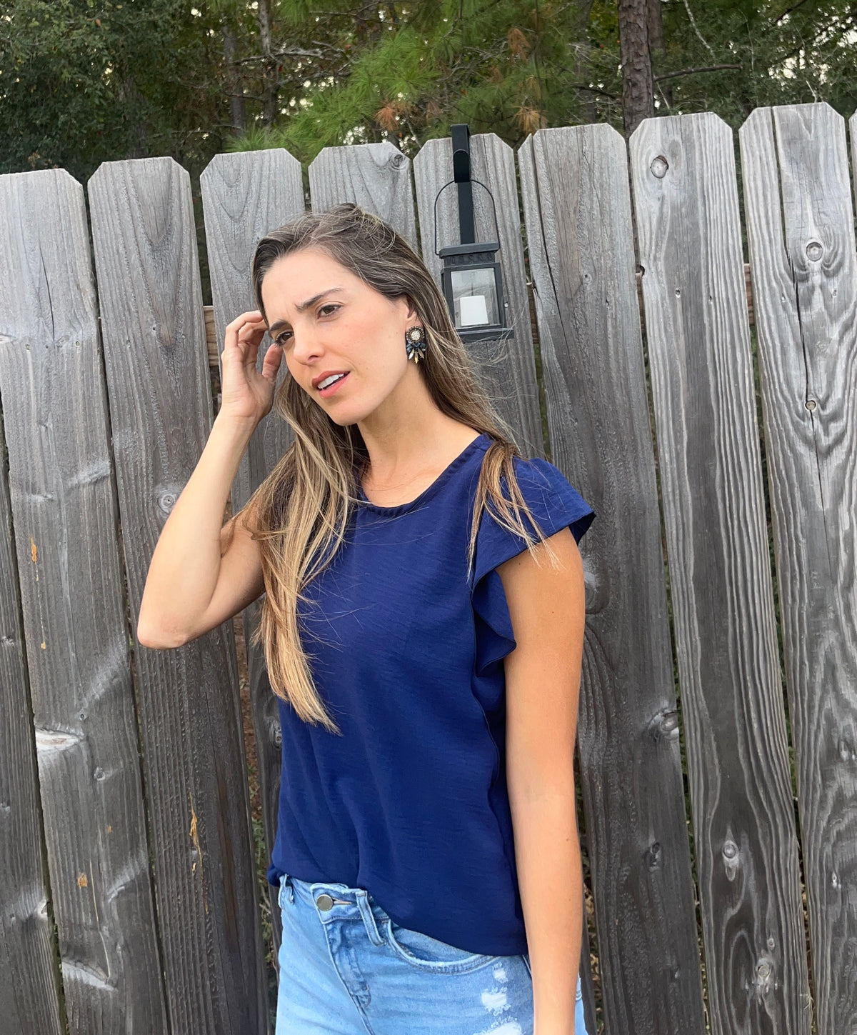 Nursing blouse Andy, navy blue