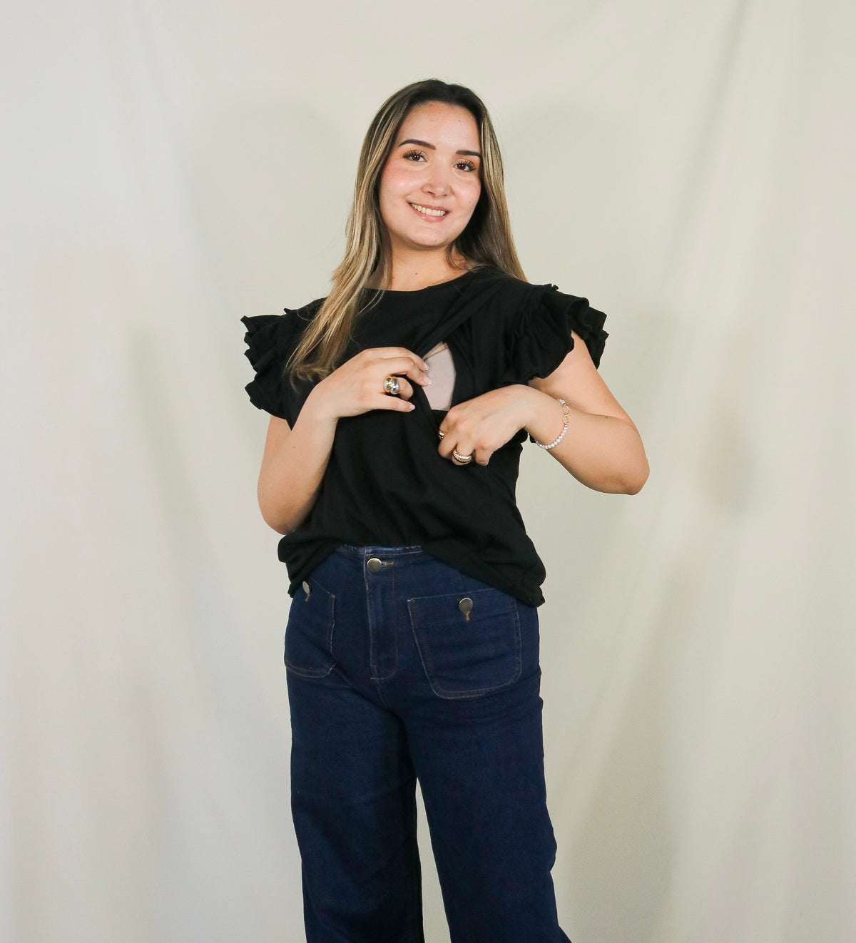 Nursing blouse, Adri black cotton