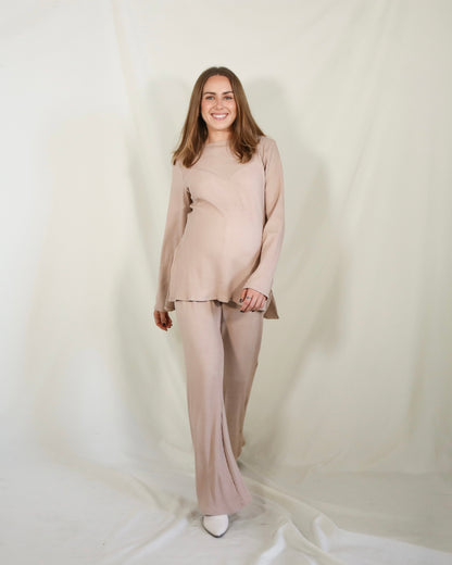 Conjunto de maternidad Cinthya, beige caliente CH, M y XG
