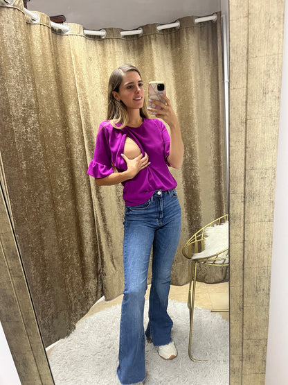 Georgina Nursing Blouse, mulberry