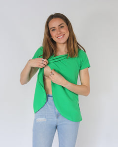 Nursing blouse, Diana green