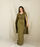 Vestido de maternidad Eliana, verde olivo neopreno