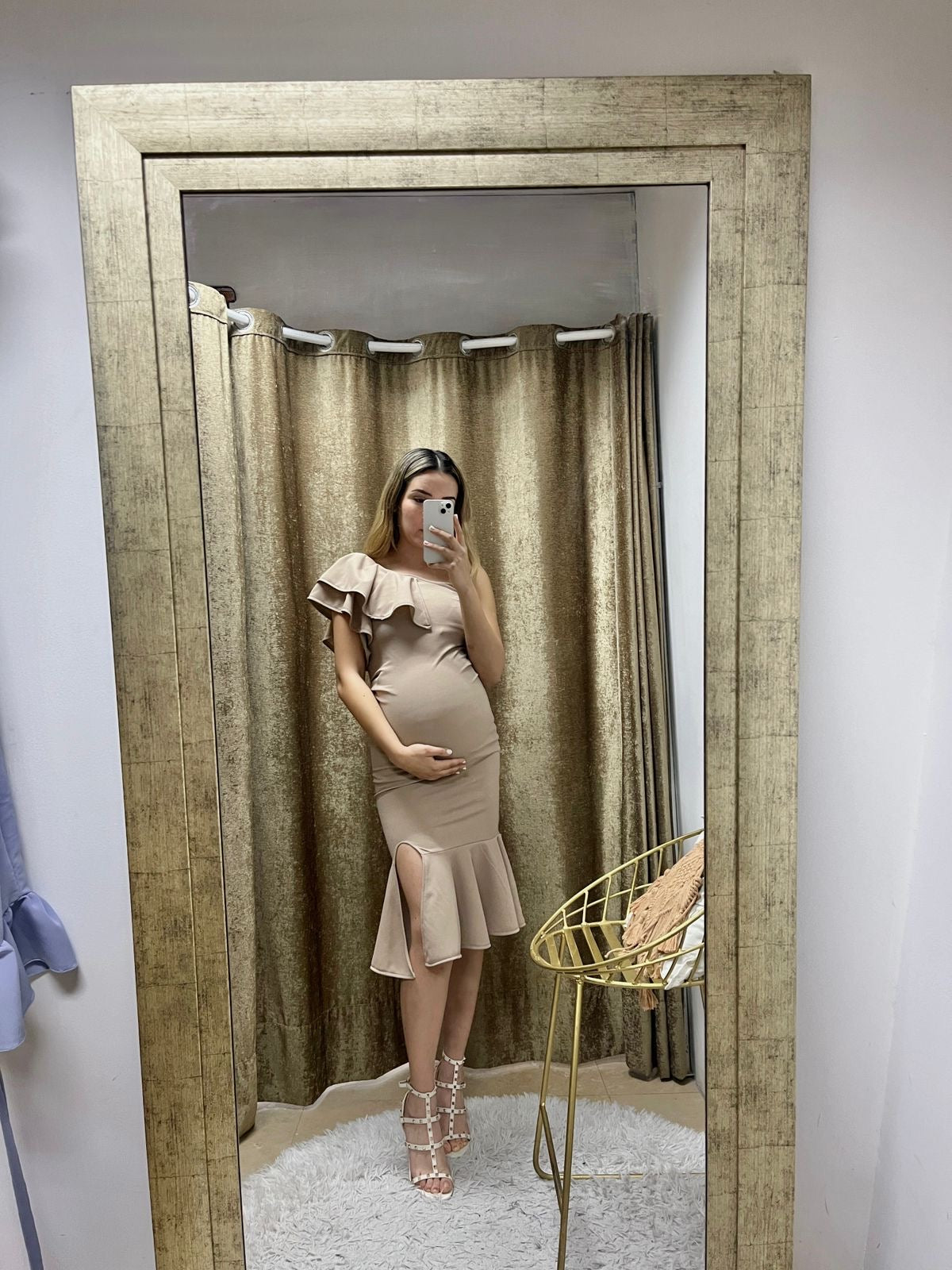 Vestido de maternidad, Aurelia beige M y XL