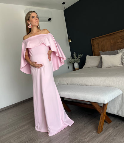 Vestido de maternidad Amparo, rosa chicle