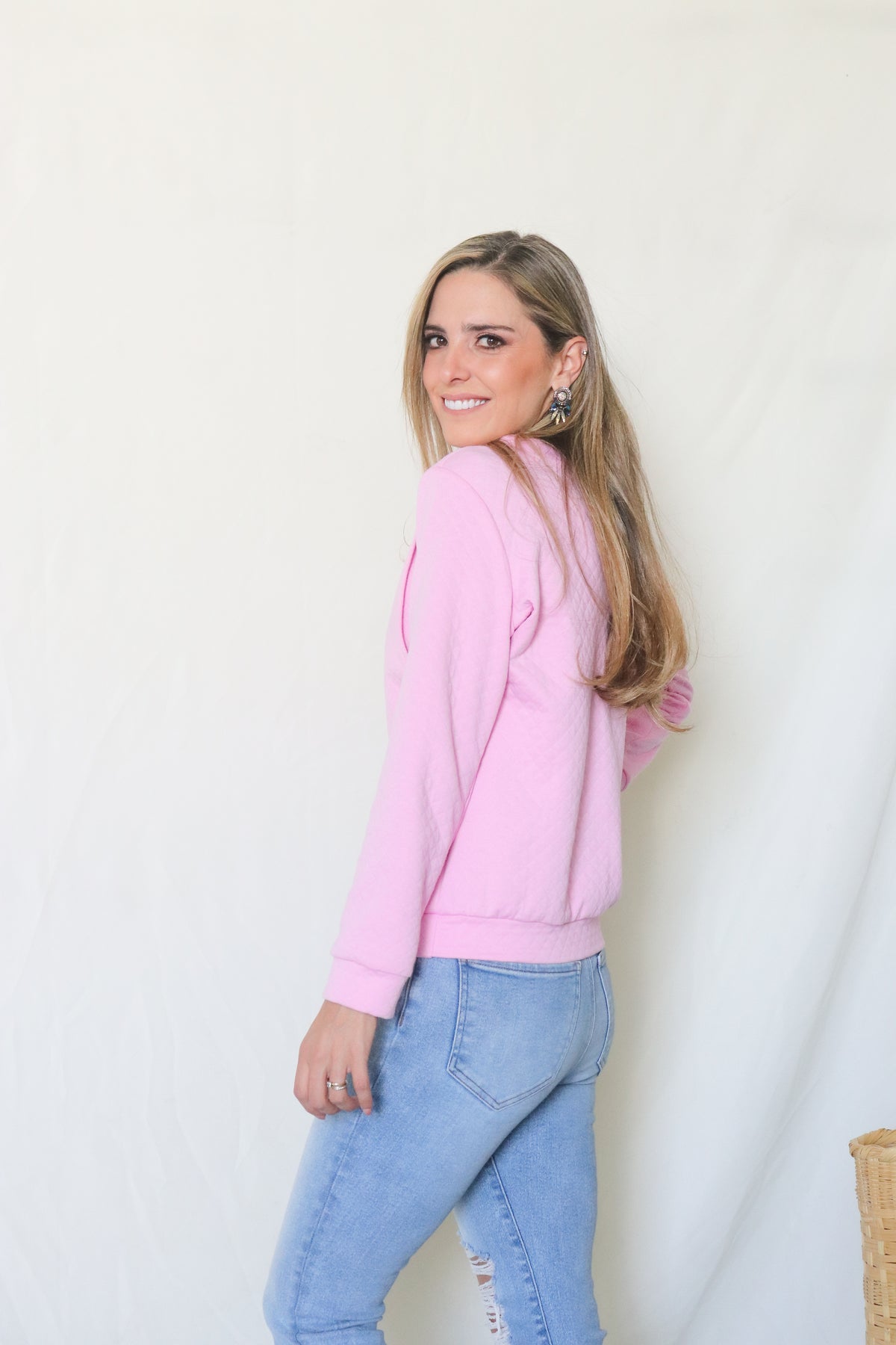 Sudadera de lactancia, rombos Cassandra rosa