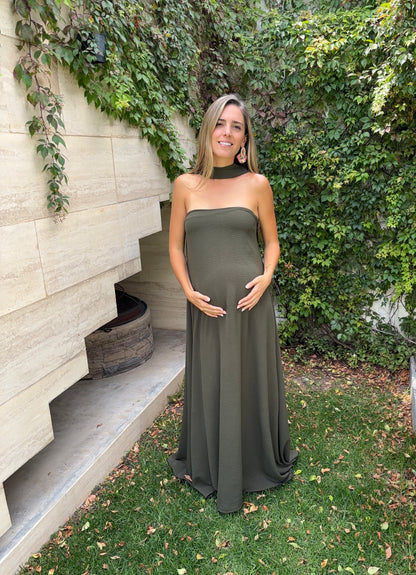 Vestido de Maternidad, Adela verde olivo cey