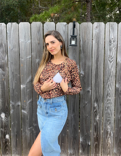 Nursing blouse Daniela, leopard