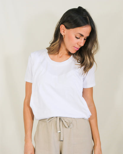 Playera de lactancia blanca lisa