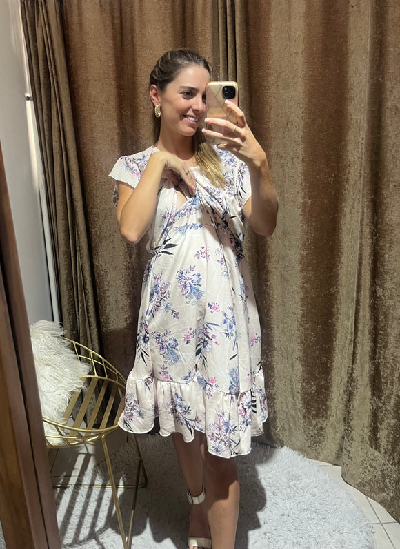 Vestido de maternidad y lactancia, Hanna Ivory flores