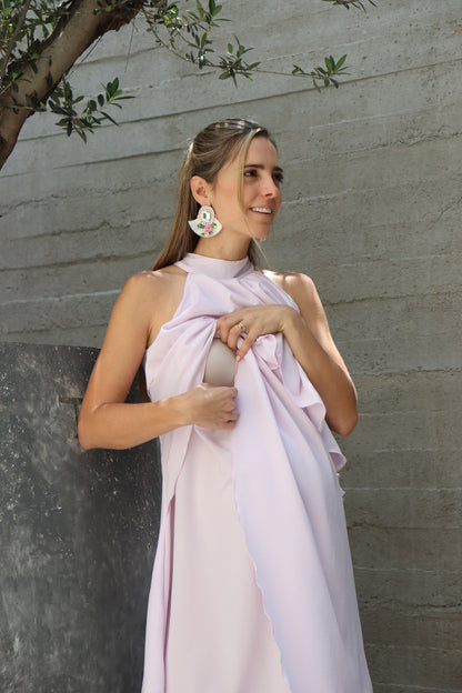 Vestido de maternidad y lactancia Ariel, lila bajito
