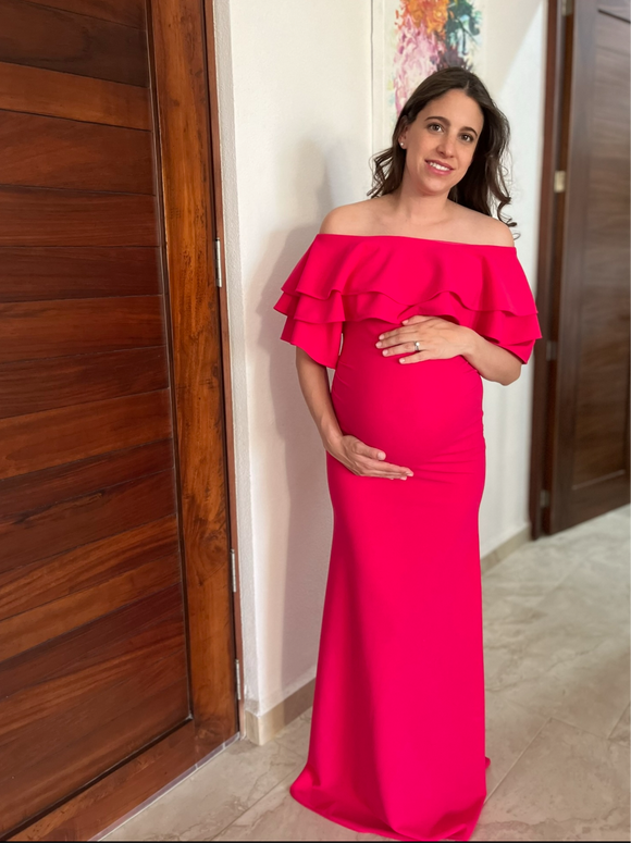 Vestido de maternidad, Alejandra rosa barbie