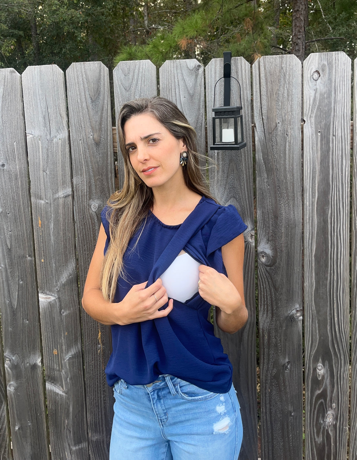 Nursing blouse Andy, navy blue