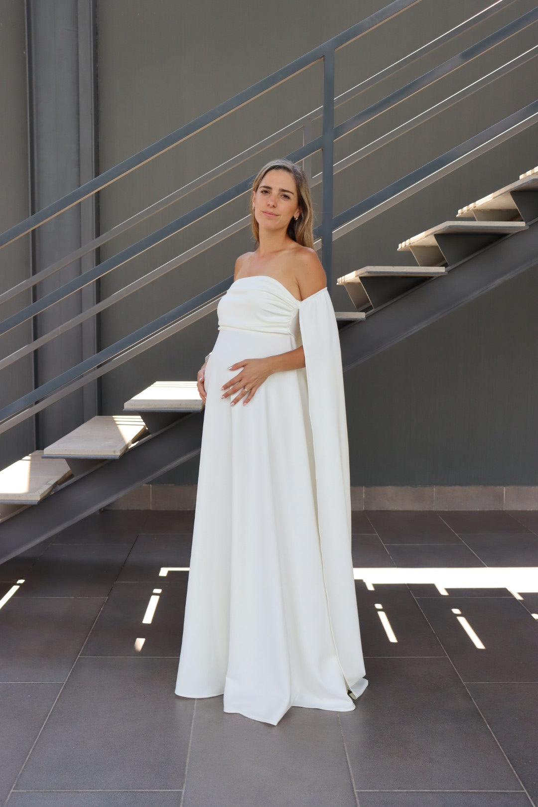 Vestido de maternidad Leonor, ivory neopreno