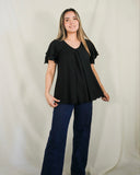 Nursing/maternity blouse, black Bertha