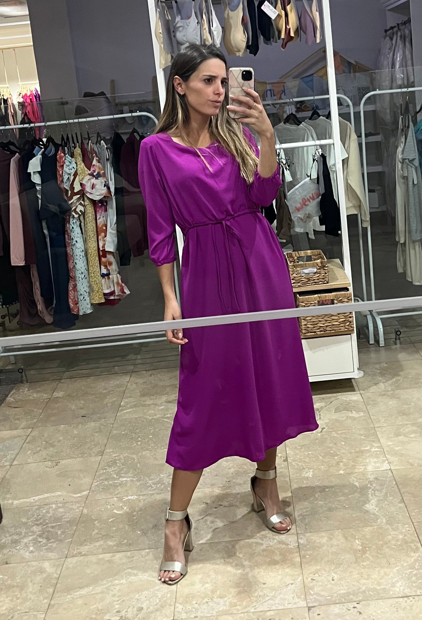 Vestido de lactancia y maternidad, Hanna mulberry largo