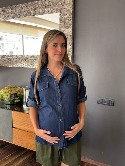 Blusa de maternidad, mezclilla Unitalla